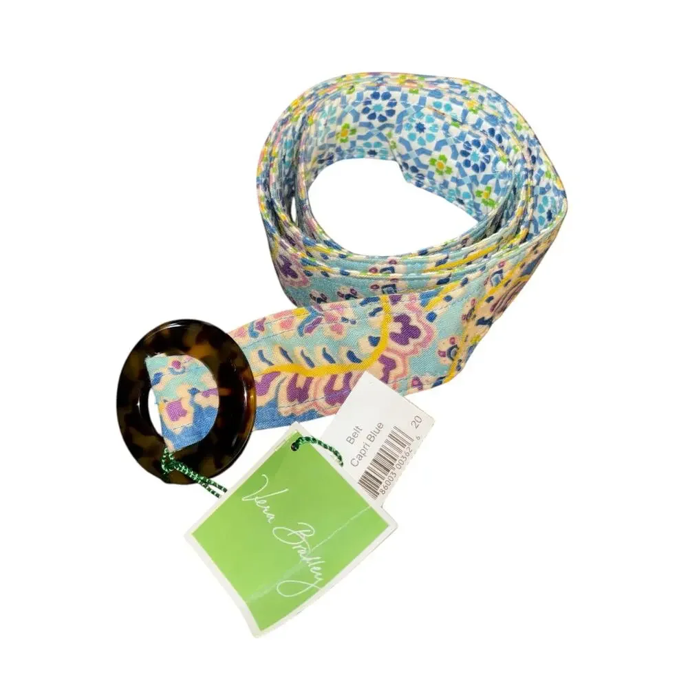 Vera Bradley Belt Capri Blue NEW Tortoise Shell Buckle Summer Preppy